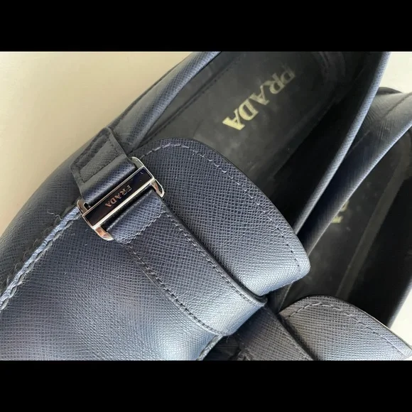 Prada Saffiano size 9 new blue leather loafers / drivers Prada Saffiano Leather Driver Loafers - Business Casual  main image 2